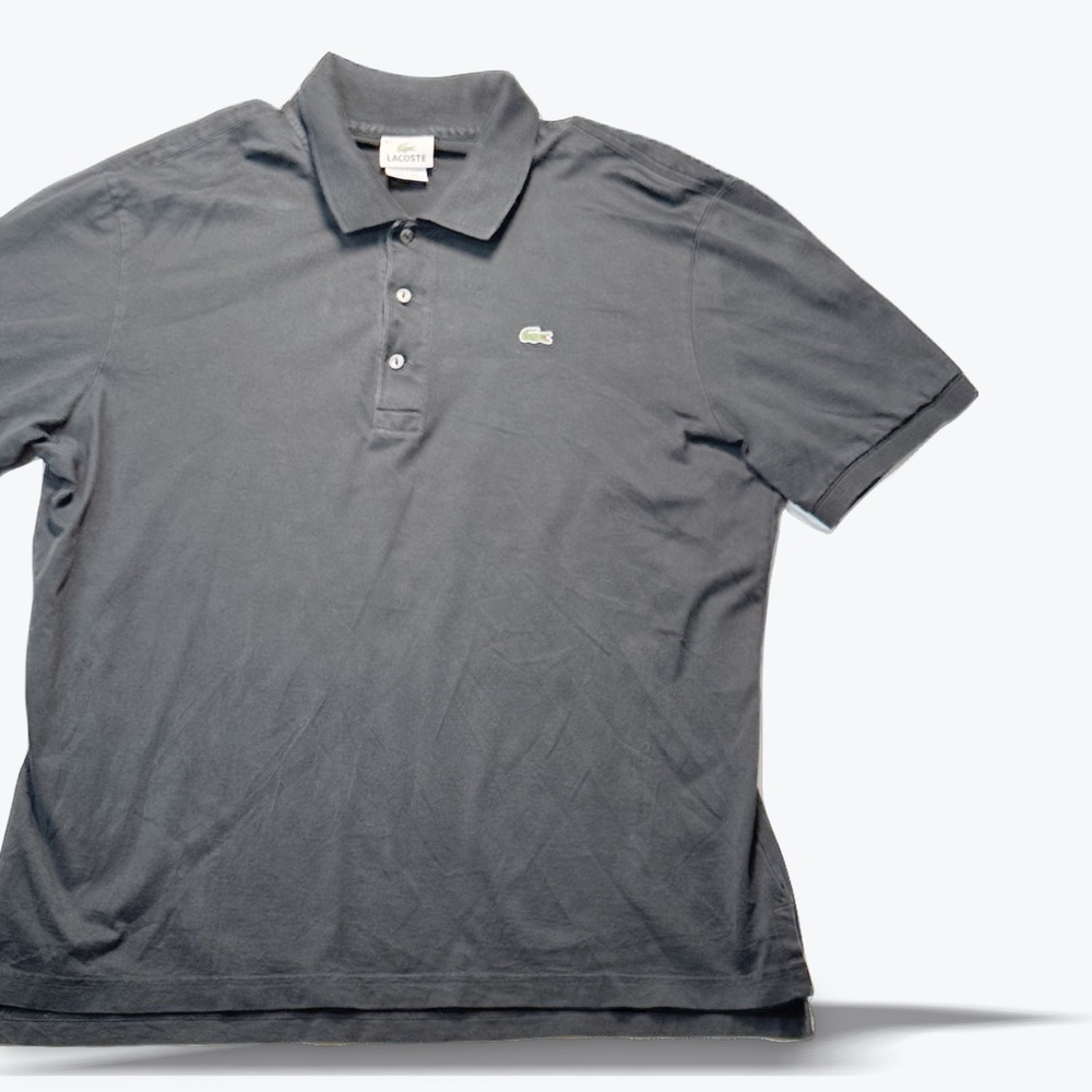 Vintage Lacoste Polo Shirt Short Sleeve Classic Fit Charcoal Grey Size 6 US XL